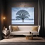 Winterbaum in Stille – Wandbild auf Leinwand