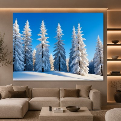 Verschneiter Winterwald – Leinwandbild & Poster in klarer Naturästhetik