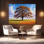 Goldener Herbstbaum – Leinwand & Poster mit weiter Landschaft