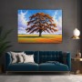 Goldener Herbstbaum – Leinwand & Poster mit weiter Landschaft