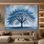 Blauer Solitärbaum – Wandbild auf Leinwand