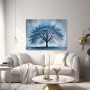 Blauer Solitärbaum – Wandbild auf Leinwand