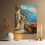 Mediterrane Küstenterrasse als Gallery Leinwand und Wandbild