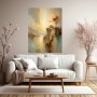 Haus am Felsufer – Modernes Wandbild als Leinwandbild