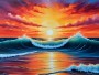 Leuchtender Ozean-Sonnenuntergang – Modernes Wandbild als Acrylbild