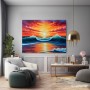 Leuchtender Ozean-Sonnenuntergang – Modernes Wandbild als Acrylbild