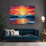 Leuchtender Ozean-Sonnenuntergang – Modernes Wandbild als Acrylbild