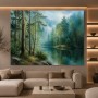 Morgenstille am Waldsee – Leinwand Wandbild