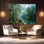 Morgenstille am Waldsee – Leinwand Wandbild