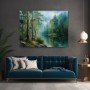 Morgenstille am Waldsee – Leinwand Wandbild