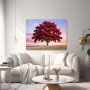 Roter Baum im Abendlicht – Wandbild auf Leinwand