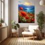 Mohnblumen am Bergsee – Leinwand und Acrylglasbild mit alpiner Landschaft