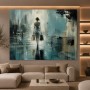 Regenspaziergang in der City – Modernes Wandbild als Leinwandbild