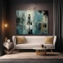 Regenspaziergang in der City – Modernes Wandbild als Leinwandbild