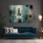 Regenspaziergang in der City – Modernes Wandbild als Leinwandbild
