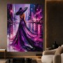 Elegante Mitternacht in Violett – Modernes Wandbild als Gallery Leinwand