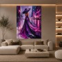 Elegante Mitternacht in Violett – Modernes Wandbild als Gallery Leinwand