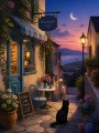 Moonlight Café – Modernes Wandbild als Gallery Leinwand