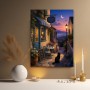 Moonlight Café – Modernes Wandbild als Gallery Leinwand