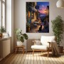 Moonlight Café – Modernes Wandbild als Gallery Leinwand