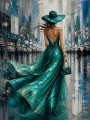 Eleganz im Regen – Modernes Wandbild als Gallery Leinwand