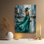 Eleganz im Regen – Modernes Wandbild als Gallery Leinwand