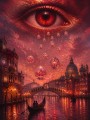 Venedig unter dem roten Auge – Wandbild als Gallery Leinwand