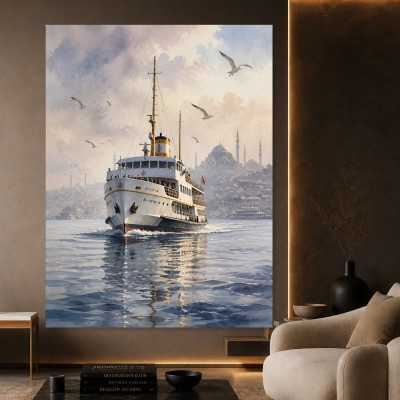 Istanbul Fähre im Morgenlicht – Wandbild als Fine Art Print
