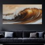 Goldene Brandung – Modernes Wandbild als Gallery Leinwand