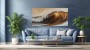 Goldene Brandung – Modernes Wandbild als Gallery Leinwand