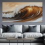 Goldene Brandung – Modernes Wandbild als Gallery Leinwand