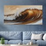 Goldene Brandung – Modernes Wandbild als Gallery Leinwand