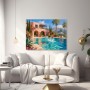 Mediterrane Poolvilla – Wandbild als Poster mit Sommerflair