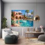Mediterrane Poolvilla – Wandbild als Poster mit Sommerflair