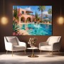 Mediterrane Poolvilla – Wandbild als Poster mit Sommerflair