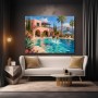Mediterrane Poolvilla – Wandbild als Poster mit Sommerflair