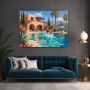 Mediterrane Poolvilla – Wandbild als Poster mit Sommerflair