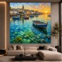 Abendhafen an der Küste – Leinwand & Poster