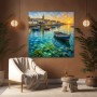 Abendhafen an der Küste – Leinwand & Poster