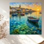 Abendhafen an der Küste – Leinwand & Poster