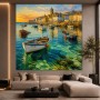 Goldener Hafen bei Sonnenuntergang – Leinwandbild als Fine Art Print