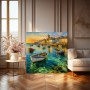 Goldener Hafen bei Sonnenuntergang – Leinwandbild als Fine Art Print