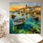 Goldener Hafen bei Sonnenuntergang – Leinwandbild als Fine Art Print