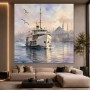 Istanbul Fähre Wandbild & Fine Art Print in zarter Aquarelloptik