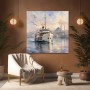 Istanbul Fähre Wandbild & Fine Art Print in zarter Aquarelloptik