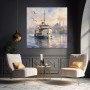 Istanbul Fähre Wandbild & Fine Art Print in zarter Aquarelloptik