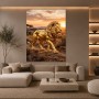 Goldener Löwe der Savanne – Luxus Wandbild auf Gallery Leinwand