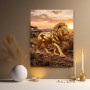 Goldener Löwe der Savanne – Luxus Wandbild auf Gallery Leinwand