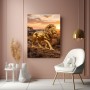 Goldener Löwe der Savanne – Luxus Wandbild auf Gallery Leinwand