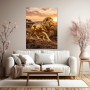 Goldener Löwe der Savanne – Luxus Wandbild auf Gallery Leinwand